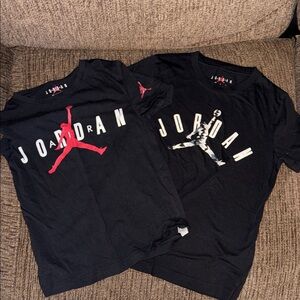 Jordan Black Tees with Red and White Accents